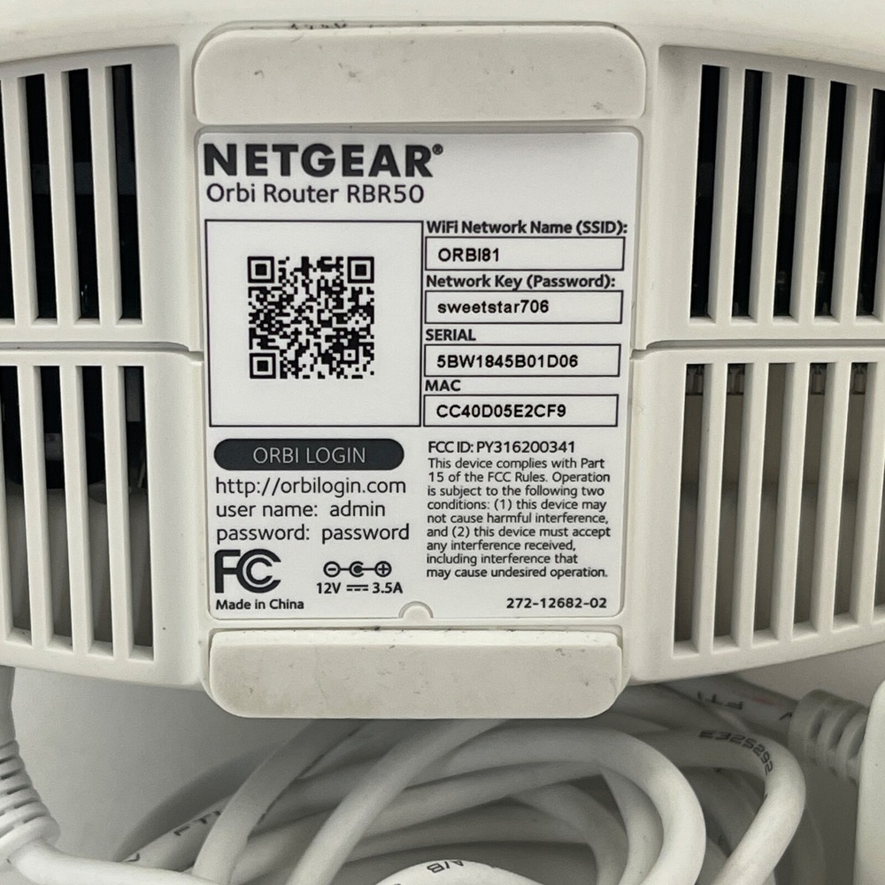 NETGEAR Orbi Router RBR50 WiFi System Mesh Network Extender White w/Power‎ Cord - Picture 6 of 8